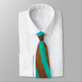 Cravate Impression Brown et Turquoise Zebra (Attaché)