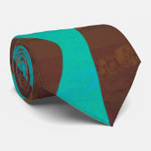 Cravate Impression Brown et Turquoise Zebra (Roulé)