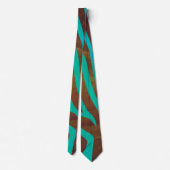Cravate Impression Brown et Turquoise Zebra (Dos)