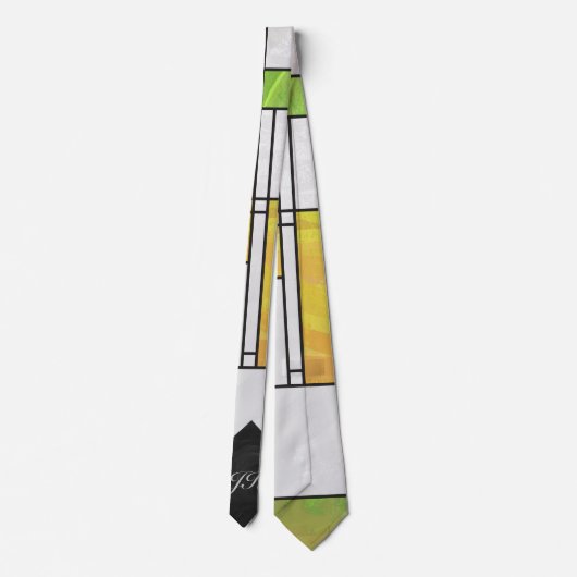 Cravate Impression Brown jaune vert (Dos)