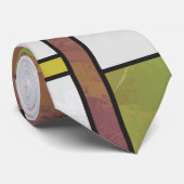 Cravate Impression Brown jaune vert (Roulé)