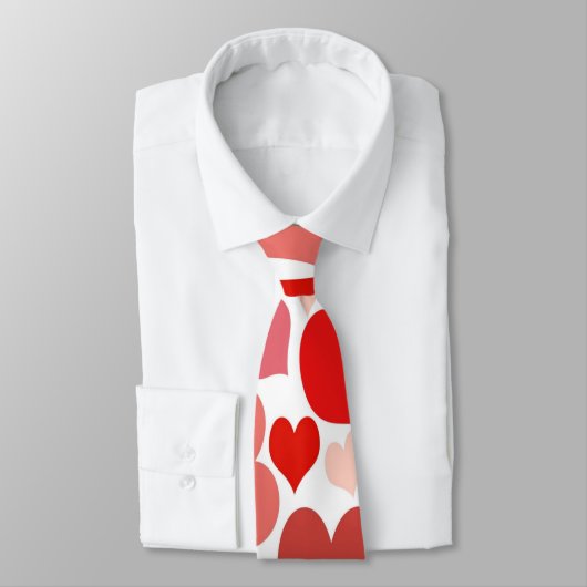 Cravate Impression cardiaque rouge et rose (Attaché)