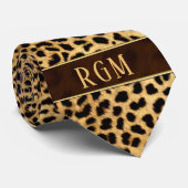 Cravate Impression Cheetah avec Monogramme (Roulé)