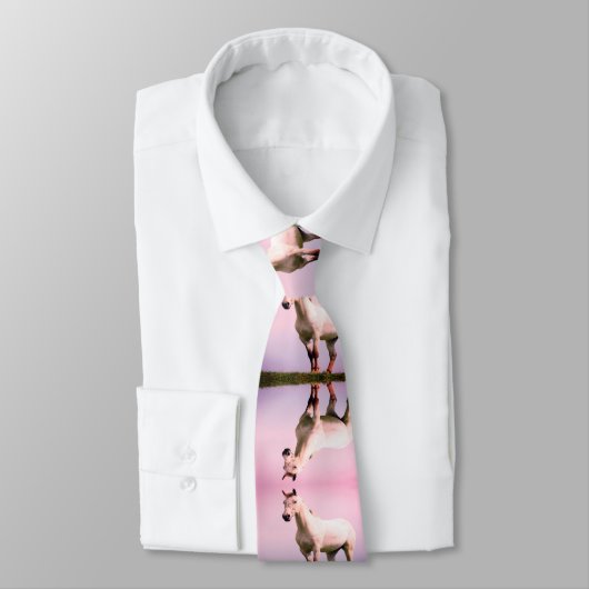 Cravate Impression Cheval blanc (Attaché)