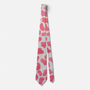 Cravate Impression dalmate rose et blanc