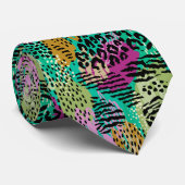 Cravate Impression d'animaux sauvages de la jungle sur des (Roulé)