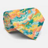 Cravate Impression d'aquarelle moderne colorée (Roulé)