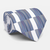 Cravate Impression d'art chevron bleu, violet, gris (Roulé)