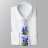 Cravate impression de fleurs de delphinium (Attaché)