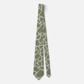 Cravate Impression de girafe verte Sage (Devant)
