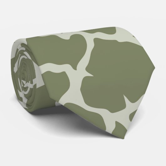 Cravate Impression de girafe verte Sage (Roulé)