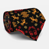 Cravate Impression de motif aztèque mexicain (Roulé)