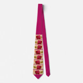 Cravate impression de rose rouge victorienne (Devant)