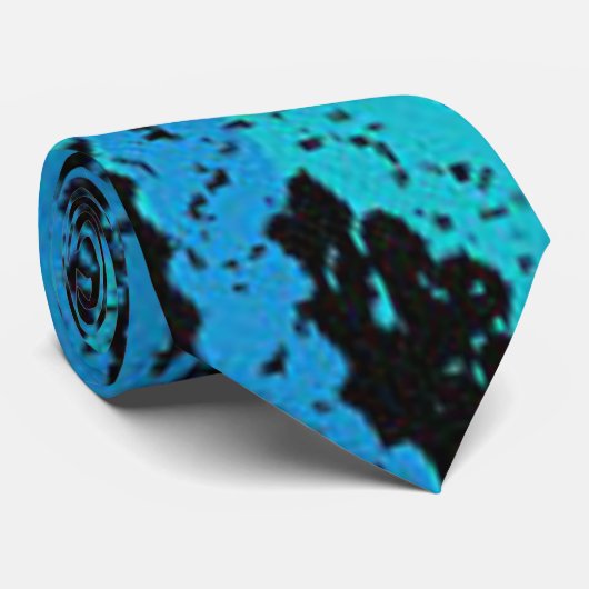 Cravate Impression de serpent bleu (Roulé)