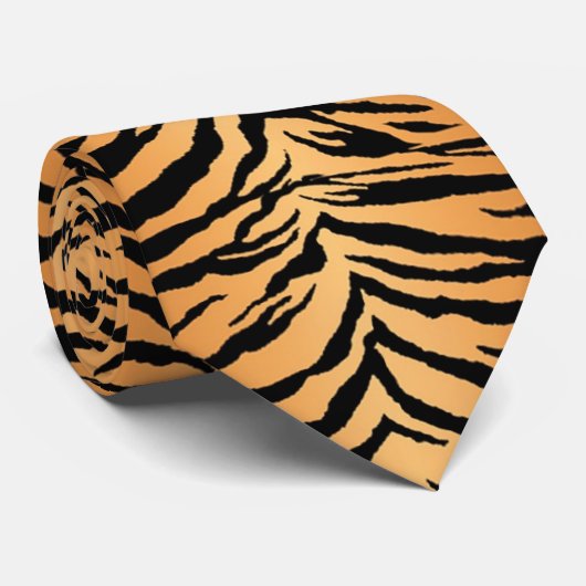 Cravate Impression de tigre (Roulé)