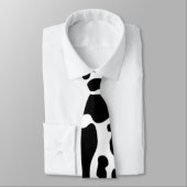 Cravate Impression de vache - Spots de vache - Blanc Noir (Attaché)