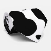 Cravate Impression de vache - Spots de vache - Blanc Noir (Roulé)