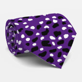 Cravate Impression De Vache Sur Purple, (Roulé)
