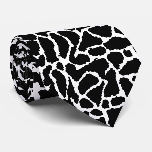 Cravate Impression d'éléphant noir et blanc (Roulé)
