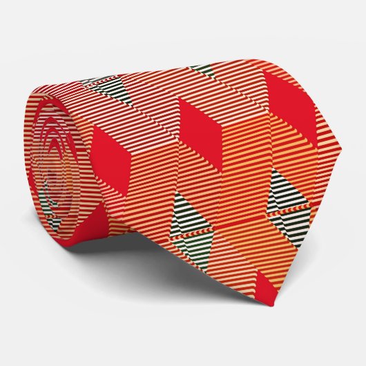 Cravate Impression Diamant Moderne Du Milieu Du Siècle, Co (Roulé)