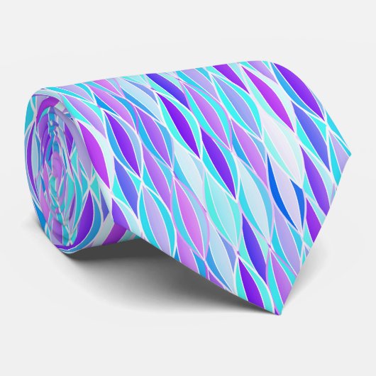 Cravate Impression du ruban du milieu du siècle - violet e (Roulé)