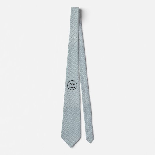 Cravate Impression en métal gris logo personnalisé (Devant)