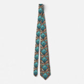 Cravate Impression et plumes en cuir occidental sur mesure (Dos)