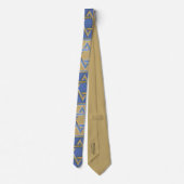Cravate Impression Étoile de David Bleu Or Judaica (Dos)