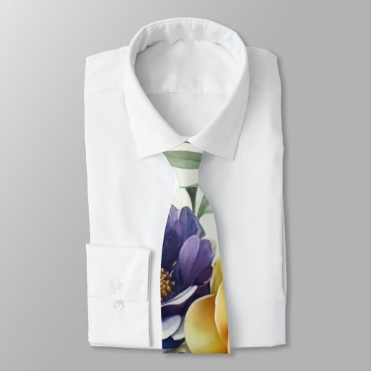 Cravate Impression florale d'aquarelle de printemps (Attaché)