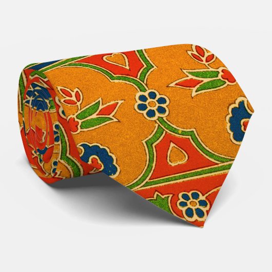 Cravate Impression florale persane décorative (Roulé)