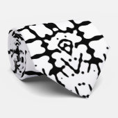 Cravate Impression géométrique moderne en noir et blanc (Roulé)