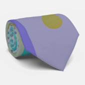 Cravate Impression géométrique violette (Roulé)