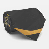 Cravate Impression girafe noire et jaune (Roulé)