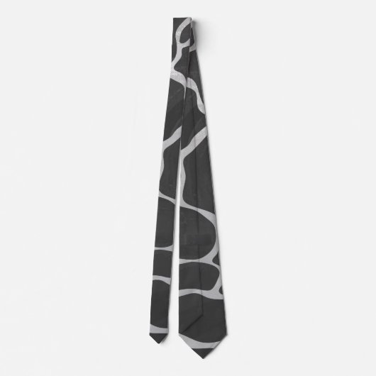 Cravate Impression Giraffe noir et gris clair (Dos)