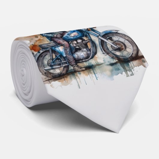 Cravate Impression graphique classique Retro Biker Motif (Roulé)
