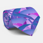 Cravate Impression graphique d'art moderne bleu (Roulé)
