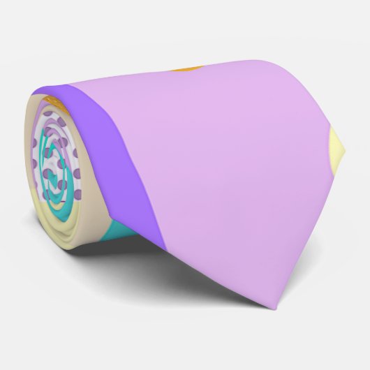 Cravate Impression jaune géométrique (Roulé)