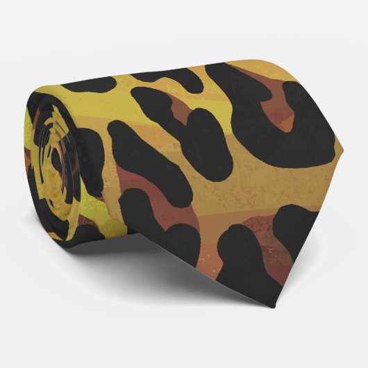 Cravate Impression léopard Brown et jaune (Roulé)