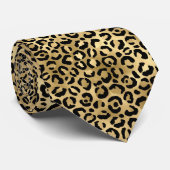 Cravate Impression léopard doré Luxe affirmé (Roulé)