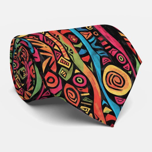 Cravate Impression moderne colorée (Roulé)