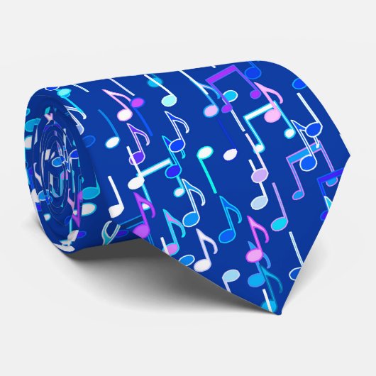 Cravate Impression musicale - indigo blue, multi (Roulé)