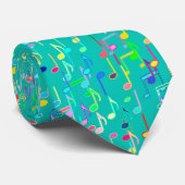 Cravate Impression musicale - turquoise, multi (Roulé)