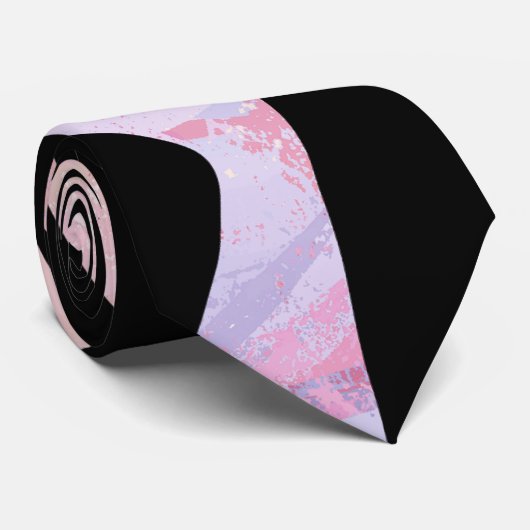 Cravate Impression noire et rose Zebra (Roulé)