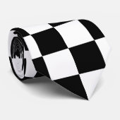 Cravate Impression numérique d'échecs noir et blanc (Roulé)