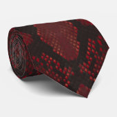 Cravate Impression Python rouge et noir (Roulé)