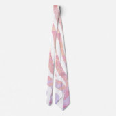 Cravate Impression rose et blanc Zebra (Dos)