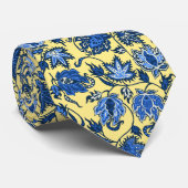 Cravate Impression Tropical Protea Batik Deux Faces (Roulé)