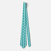 Cravate Impression, turquoise et aqua à coque de pétoncle (Devant)