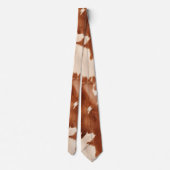 Cravate Impression vache marron crème faux (Dos)