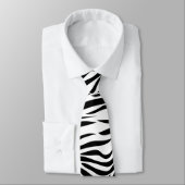 Cravate Impression Zèbre noir et blanc (Attaché)